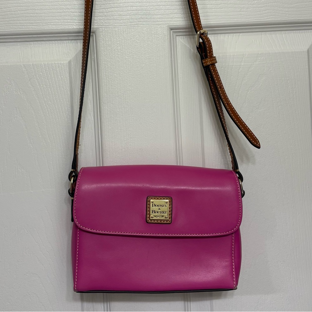 Dooney & Bourke | Pink and Brown Leather Crossbody Bag